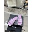 Chanel CC Logo Fabric Flat Mules Purple 2024