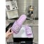 Chanel CC Logo Fabric Flat Mules Purple 2024