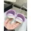 Chanel CC Logo Fabric Flat Mules Purple 2024