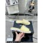Chanel CC Logo Fabric Flat Mules Yellow 2024