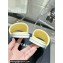 Chanel CC Logo Fabric Flat Mules Yellow 2024