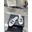 Chanel CC Logo Fabric Flat Mules White 2024
