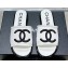 Chanel CC Logo Fabric Flat Mules White 2024