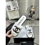 Chanel CC Logo Fabric Flat Mules White 2024