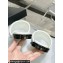 Chanel CC Logo Fabric Flat Mules White 2024