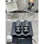 Chanel CC Logo Fabric Heel Mules Black 2024