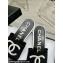 Chanel CC Logo Fabric Heel Mules Black 2024