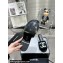 Chanel CC Logo Fabric Heel Mules Black 2024