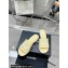 Chanel CC Logo Fabric Heel Mules Yellow 2024