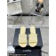 Chanel CC Logo Fabric Heel Mules Yellow 2024