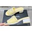 Chanel CC Logo Fabric Heel Mules Yellow 2024