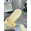 Chanel CC Logo Fabric Heel Mules Yellow 2024