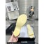 Chanel CC Logo Fabric Heel Mules Yellow 2024