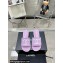 Chanel CC Logo Fabric Heel Mules Purple 2024