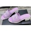 Chanel CC Logo Fabric Heel Mules Purple 2024