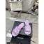 Chanel CC Logo Fabric Heel Mules Purple 2024