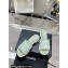 Chanel CC Logo Fabric Heel Mules Green 2024
