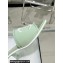 Chanel CC Logo Fabric Heel Mules Green 2024
