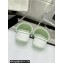 Chanel CC Logo Fabric Heel Mules Green 2024