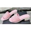 Chanel CC Logo Fabric Heel Mules Pink 2024