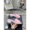 Chanel CC Logo Fabric Heel Mules Pink 2024