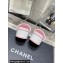 Chanel CC Logo Fabric Heel Mules Pink 2024