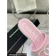 Chanel CC Logo Fabric Heel Mules Pink 2024