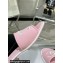 Chanel CC Logo Fabric Heel Mules Pink 2024