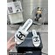 Chanel CC Logo Fabric Heel Mules White 2024