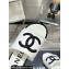 Chanel CC Logo Fabric Heel Mules White 2024