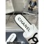Chanel CC Logo Fabric Heel Mules White 2024