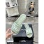 Chanel Logo Fabric Flat Mules Green 2024