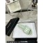 Chanel Logo Fabric Flat Mules Green 2024