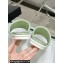 Chanel Logo Fabric Flat Mules Green 2024