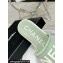 Chanel Logo Fabric Flat Mules Green 2024