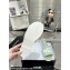 Chanel Logo Fabric Flat Mules Green 2024