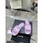 Chanel Logo Fabric Flat Mules Purple 2024