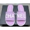 Chanel Logo Fabric Flat Mules Purple 2024