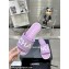 Chanel Logo Fabric Flat Mules Purple 2024