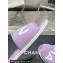 Chanel Logo Fabric Flat Mules Purple 2024