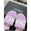 Chanel Logo Fabric Flat Mules Purple 2024
