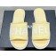 Chanel Logo Fabric Flat Mules Yellow 2024