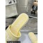 Chanel Logo Fabric Flat Mules Yellow 2024