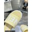Chanel Logo Fabric Flat Mules Yellow 2024