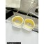 Chanel Logo Fabric Flat Mules Yellow 2024