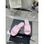 Chanel Logo Fabric Flat Mules Pink 2024