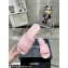 Chanel Logo Fabric Flat Mules Pink 2024