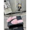 Chanel Logo Fabric Flat Mules Pink 2024