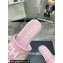 Chanel Logo Fabric Flat Mules Pink 2024