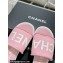 Chanel Logo Fabric Flat Mules Pink 2024